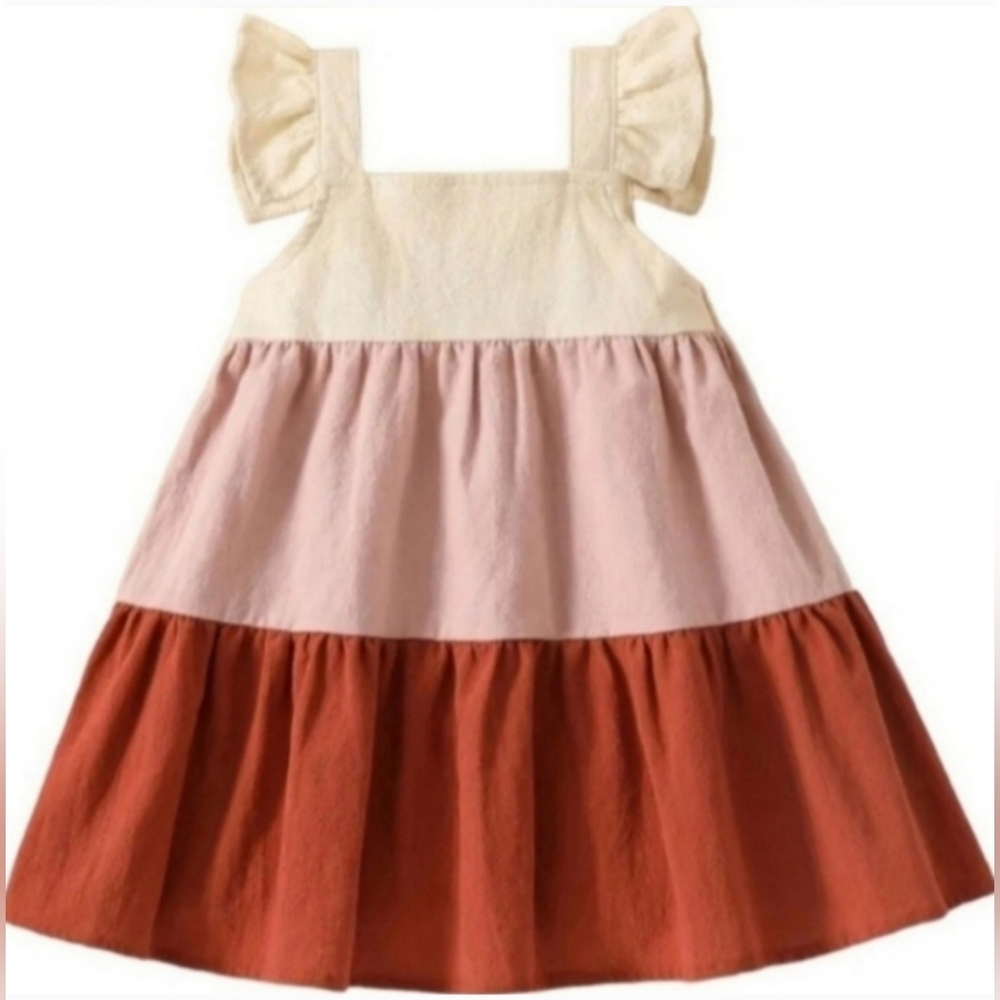 Baby Girls Fall Color Boho Block Dress
